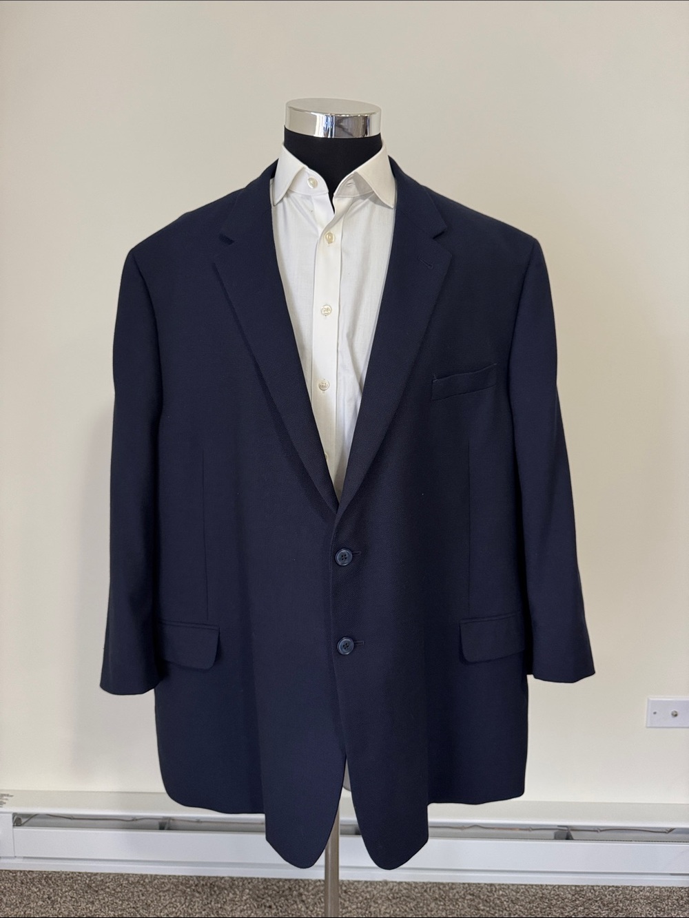 Joseph Abboud mens 54R navy blue wool blend executive fit 2-button sport coat